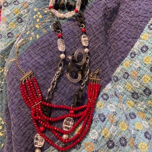 Jewelry Grab Bag! Black, Red & White 80s feel Goodies!